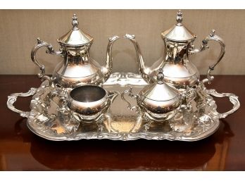 Beautiful Silverplate Coffee Service With Tray