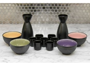 Asian Sake Set And Finger Bowls