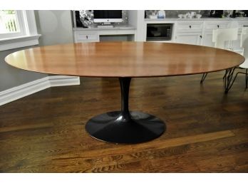 Amazing MCM Knoll Studios Eero Saarinen Teak Top Oval Table 47 X 78