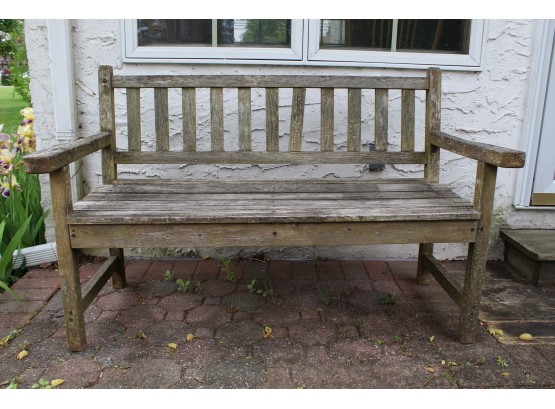 Gorgeous Weathered Outdoor Teak Bench