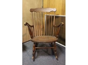 Antique Maple Winsor Back Rocking Chair 2 (Read)