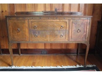 Edwardian Style Burled Walnut Sideboard Cabinet