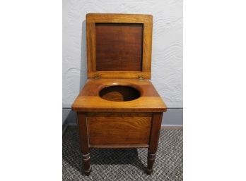 Antique Tapestry Commode Seat