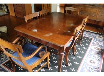 Vintage Mahogany Dining Room Table & Chairs Dated 1933