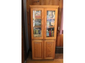 Wooden Cabinet W/ Glass Doors