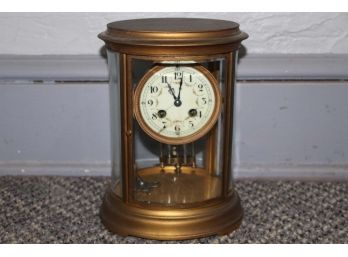 Antique Brass Samuel Marti Et Cie 8 Day French Regulator Clock