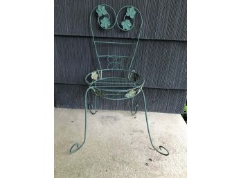 Painted Bent Metal Plant Chair Stand