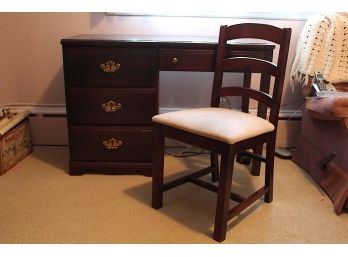 Nice Cherry Desk And Padded Desk Chair