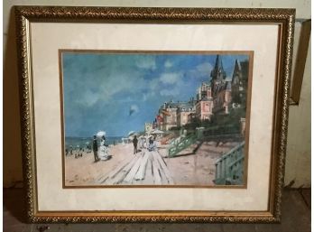 Matted And Framed ' A Day At The Beach' Watercolor Print