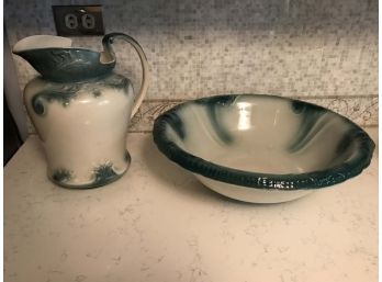 Antique Porcelain Pitcher & Bowl Set