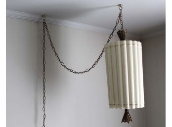 Gorgeous Mid Century Hanging Chain Light With Brass Finial