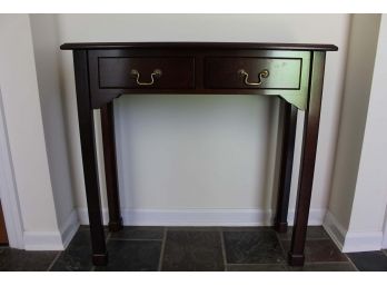 Mahogany Entry Table Featuring 2 Drawers
