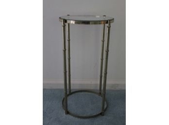 Petite Glass Top Brass End/telephone Table