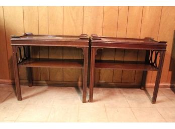 Pair Of Vintage Side Tables For Restoration- Good Bones