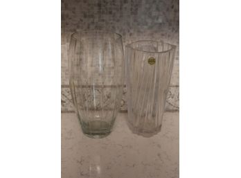Glass Vases (One Is Cristal D'Arques)