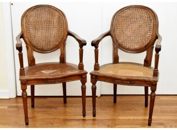 Pair Of Vintage Rush Seat Chairs 23 Wide By 39 Tall