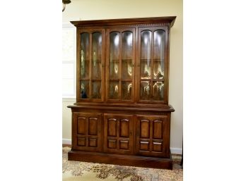 Ethan Allen Bubble Glass Maple China Cabinet 56 X 19 X 76