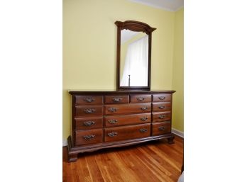 Vintage Oak Dresser And Mirror Combo