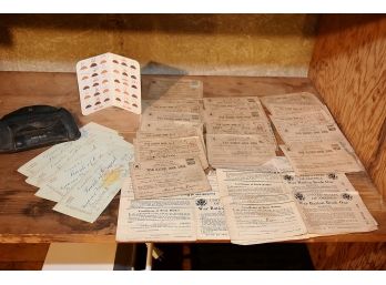 WWII War Ration Books And Coins