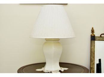 Lovely White Ceramic 26 Inch Tall Table Lamp