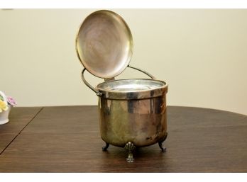 F.B. Rogers Silverplate Covered Ice Bucket With Pyrex Insert