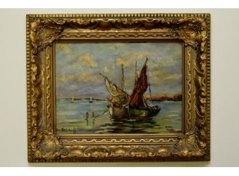 19th Century Erna Scharff Gilt Frame Oil On Canvas 16 X 13 #2