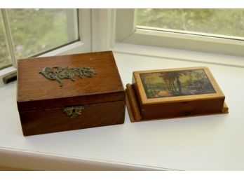 Pair Of Lovely Wooden Storage Boxes