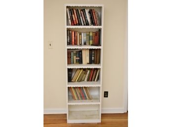 Tall Thin White Painted Bookshelf With Box 21 X 12 X 72