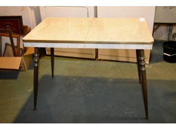 MCM Porcelain Top Table Featuring Metal Legs 24 X 40 X 29