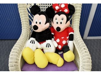 Vintage Large Disney Mickey And Minnie Stuffed Animal
