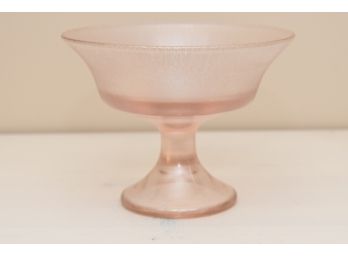 Pink Pedestal Art Glass Dish