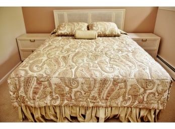Queen Bed With Matching Nightstand,mattress And Bedding