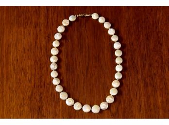 Mother Of Pearl Necklace With 14 K Clasp Lot #9