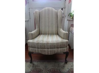 Victorian Wingback Striped Side Chair