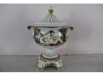 Hand Painted Lidded Urn