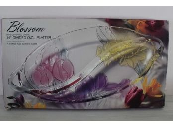 Blossom Hand Decorated Crystal 14 In Tray