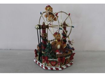 Christmas Bear Wind Up Music Ferris Wheel