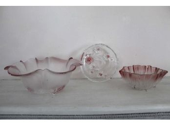 Red Tinted Glass Dishes