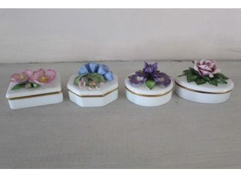 Lenox Country Garden Trinket Box Collection (One Is Chipped)