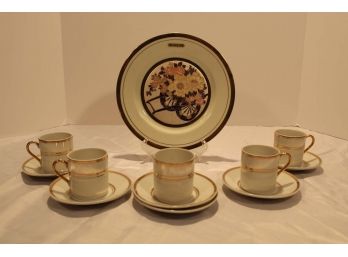 Chokin Plate With Porcelaine Empire 11/498 Cups & Saucers