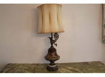 Vintage Brass Pitcher Design Cherub Angel Lamp