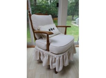 Wooden Chair With Cushion Back & Seat