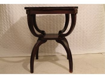 Mahogany Inlaid Top End Table - READ