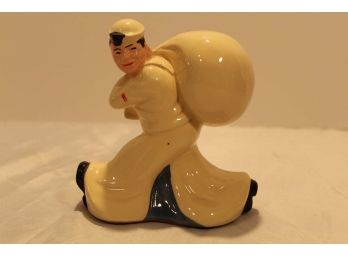 Vintage WWII Figural Sailor Bank From Seamen's Bank For Savings (Missing Plug)