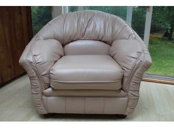 Beige Leather Armchair