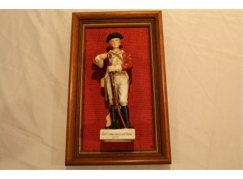 Vintage Framed Revolutionary War Figurine