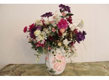 Artificial Flowers W/ Pitcher Vase