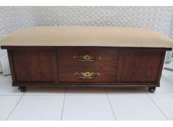 Vintage Virginia Maid By Lane Cedar Chest With Cushion Top And Casters