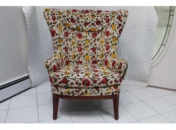 Upholstered Floral Print Armchair