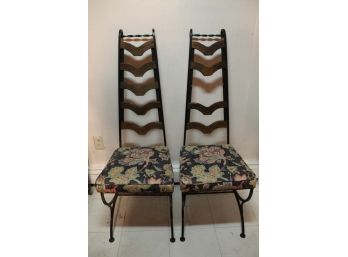 Pair Of Wrought Iron Chairs (Read)